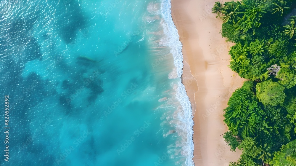 Turquoise Waters and Golden Sands: A Tropical Beach Paradise from Above