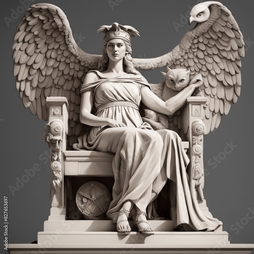  the scene of the timeless greek goddess athena, generative ai