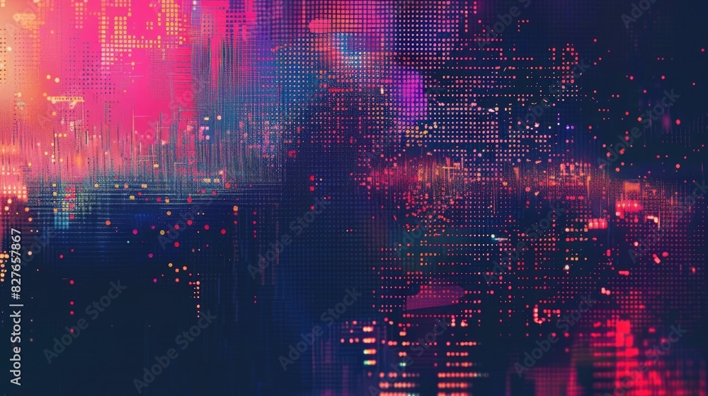 Abstract glitch background. Vector particle pattern. Corrupted code.