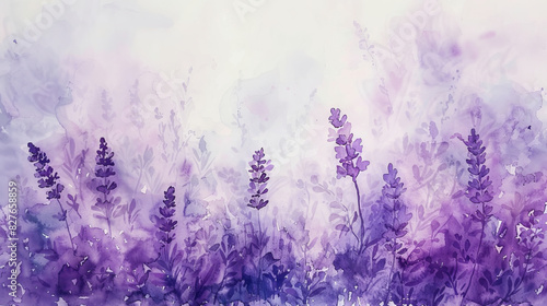 painting watercolor flower background illustration floral nature. lavender flower background for greeting cards weddings or birthdays. Flowers on a dark background. Copy space.