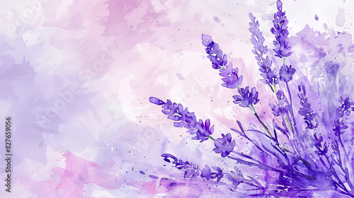painting watercolor flower background illustration floral nature. lavender flower background for greeting cards weddings or birthdays. Flowers on a dark background. Copy space.