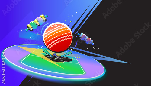 Abstract cricket background design. Sports concept