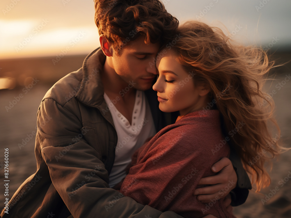 Adorable couple enjoys an outdoor date, radiating happiness Adorable couple enjoys an outdoor date, radiating happiness