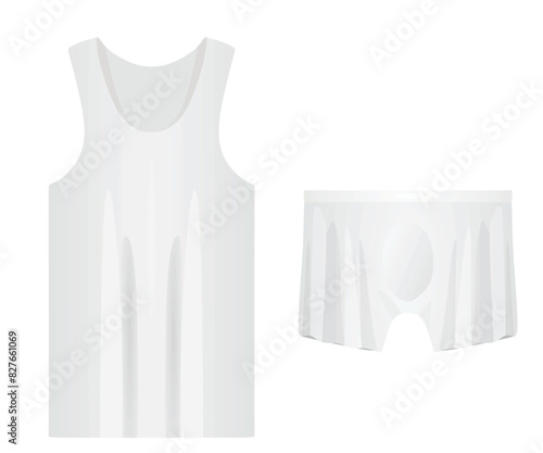White sleeveless t shirt. vector illustration