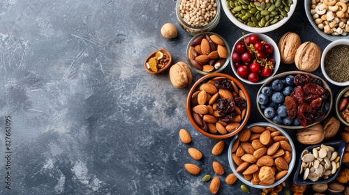 72. Healthy snack options, nuts, dried fruits, seeds, balanced diet
