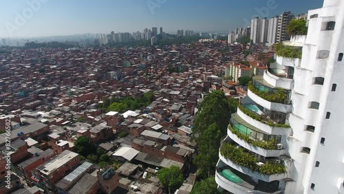 Aerial view of Paraisópolis Favela - São Paulo, Brazil