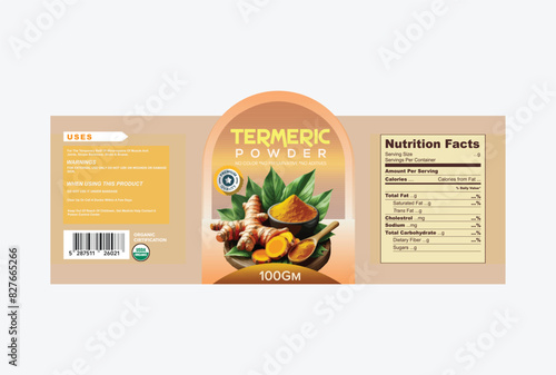  turmeric, turmeric label, turmeric powder , turmeric powder label design vector