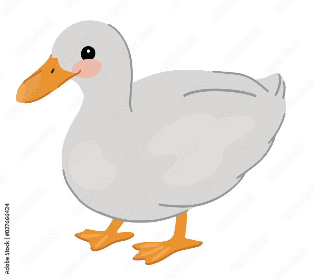 Cute duck clipart. Pretty white goose. Contemporary vector illustration isolated on white background. Cute duck clipart. Pretty white goose. Contemporary vector illustration isolated on white background.