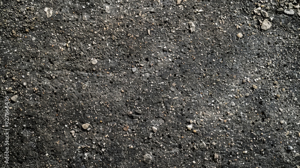 A detailed view of the texture of black asphalt surface A detailed view of the texture of black asphalt surface