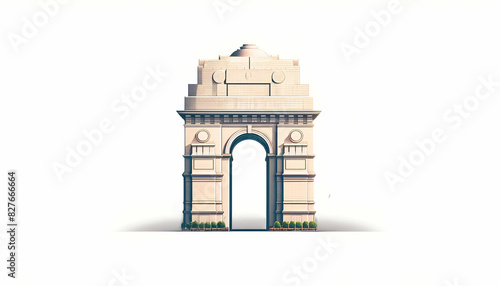 Illustration of India Gate in Delhi.