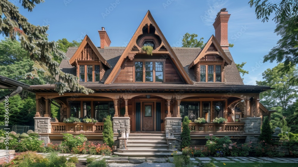 A craftsman-style house with detailed woodwork and a cozy porch A craftsman-style house with detailed woodwork and a cozy porch