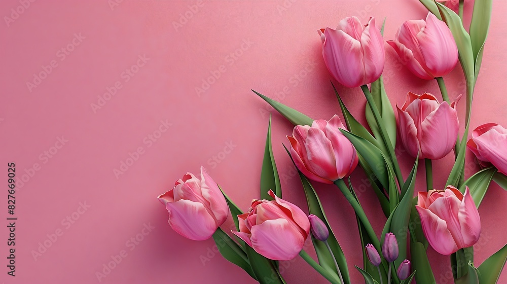 Fototapeta premium Pink tulip background