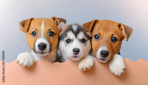 Smooth, Perfectly Clean portrait of adorable puppies for graphic backgrounds and wallpaper