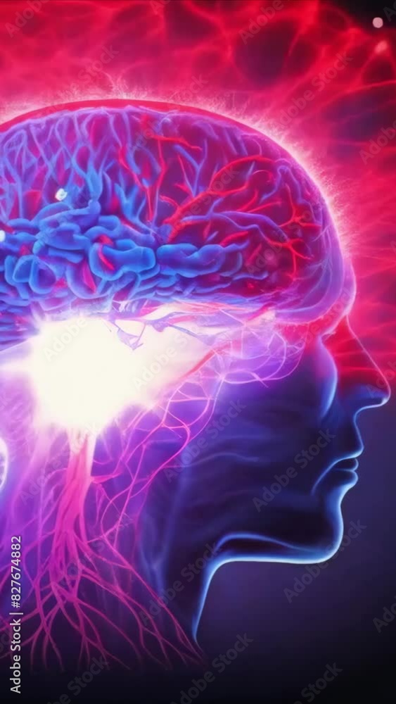 human brain electrical activity as a concept of brainstorming, thinking, and the power of mind -4k 9x16 vertical new stock video art animation footage AI human brain electrical activity as a concept of brainstorming, thinking, and the power of mind -4k 9x16 vertical new stock video art animation footage AI