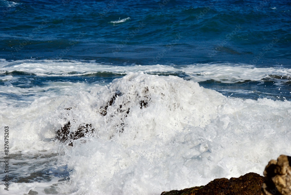 Fototapeta premium Las costas algunas de suaves arenas,otras con arrecifes con fuertes corrientes,con unos colores hermosos entre el azul y verde esmeralda.