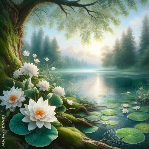 Tranquil Waters Captivating Nature Background for Your Creative Projects