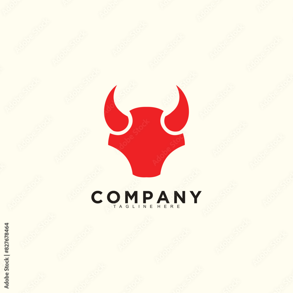 Logo desain head of big bull simple Logo desain head of big bull simple
