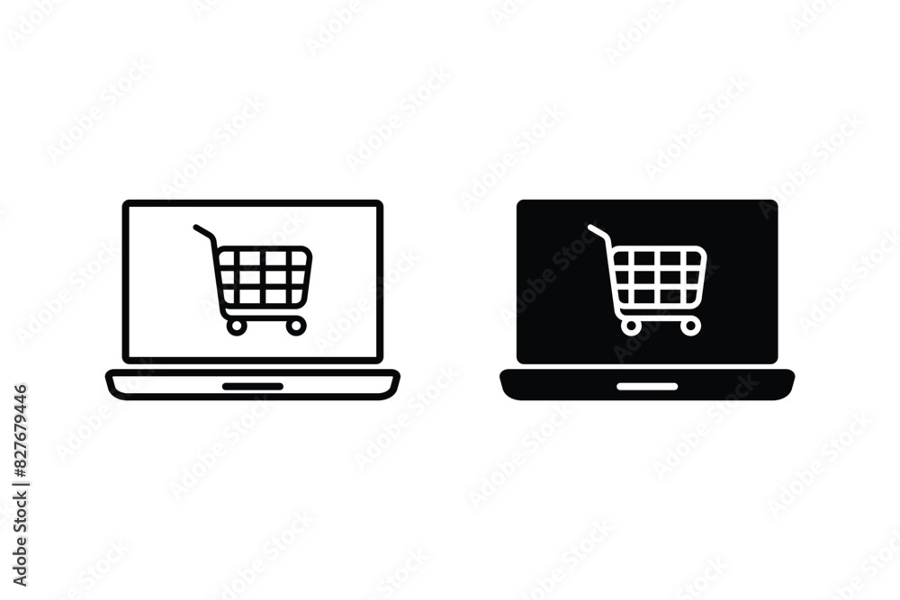 Set of black Online shopping icon in trendy flat style isolated on white background web site design, logo, app, UI. Vector illustration, EPS10. Set of black Online shopping icon in trendy flat style isolated on white background web site design, logo, app, UI. Vector illustration, EPS10.