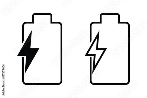 Battery icon set. battery charge level. battery Charging icon