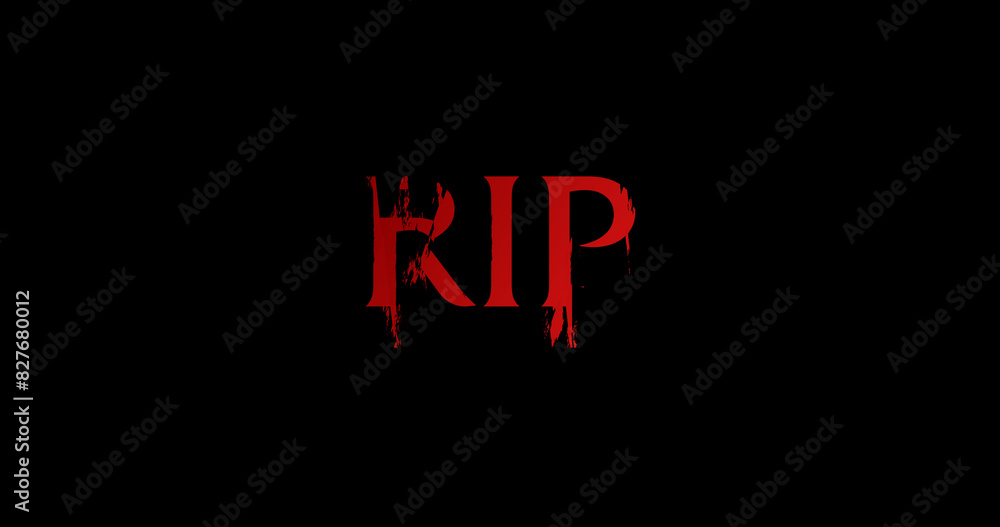 RIP & Rest in Peace Text Animation on Black Background. RIP & Rest in Peace Text Animation on Black Background.