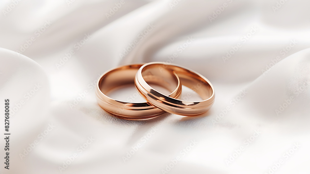 A pair of gold wedding rings. Generative AI A pair of gold wedding rings. Generative AI