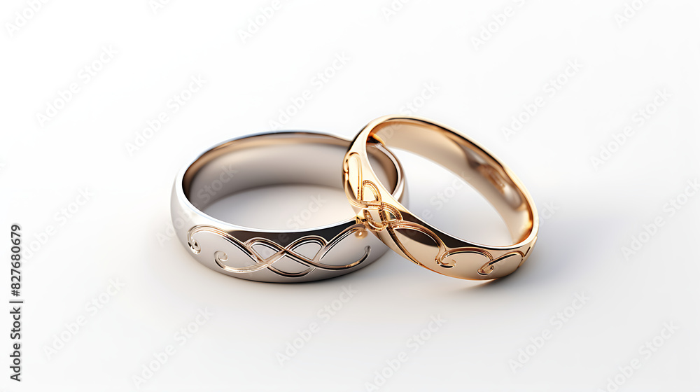 Gold wedding rings. Generative AI