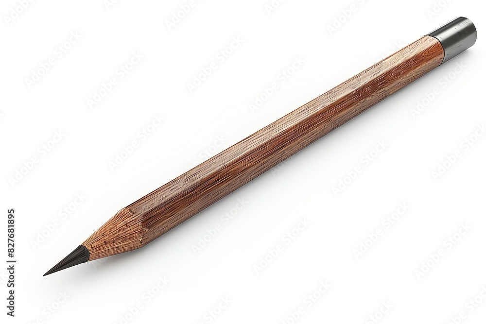 A wooden pencil with a black tip on a white background. The pencil is sharpened and ready to use. A wooden pencil with a black tip on a white background. The pencil is sharpened and ready to use.