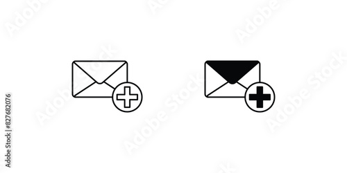 adding icon with white background vector stock illustration