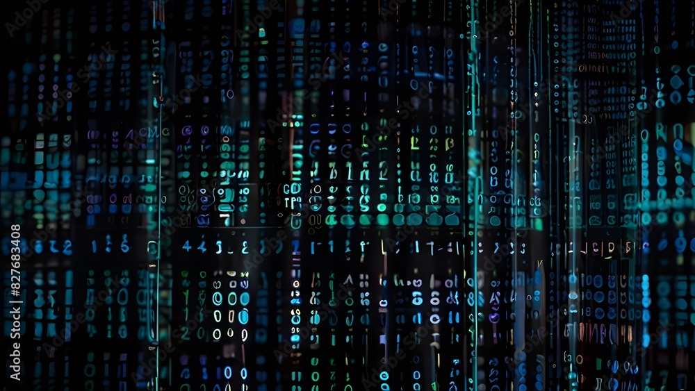 The essence of business intelligence technology with an abstract background depicting binary code algorithms and deep learning concepts. Generative Ai The essence of business intelligence technology with an abstract background depicting binary code algorithms and deep learning concepts. Generative Ai