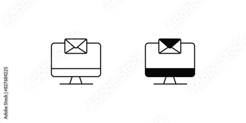 receive mail icon with white background vector stock illustration