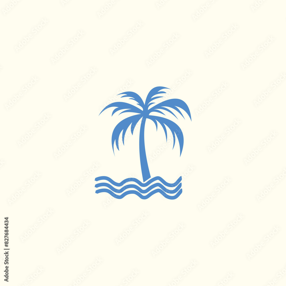 Palm tree vintage logo vector template illustration design date tree logo