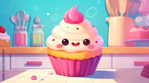 Engage your child with an educational game where they match the adorable cartoon cupcake to its shadow A fun and interactive kids activity awaits