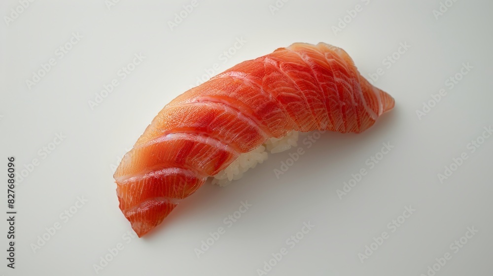 Vibrant Red Snapper Nigiri Sushi Piece Close-up on White Background - High Quality Photorealistic Studio Shot Vibrant Red Snapper Nigiri Sushi Piece Close-up on White Background - High Quality Photorealistic Studio Shot