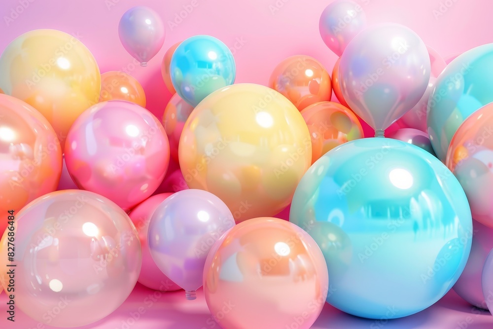 A bunch of colorful balloons in a room A bunch of colorful balloons in a room