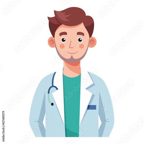 male doctor, icon, vector illustration