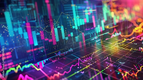 Business financial chart of stock market trading