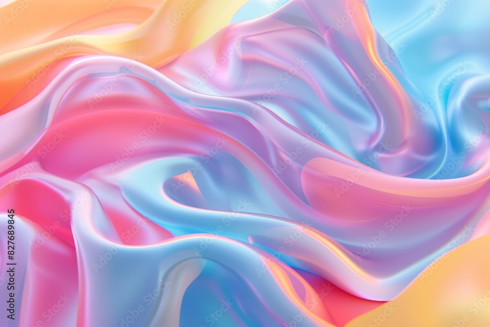 Obraz premium A colorful, flowing piece of fabric with a rainbow pattern