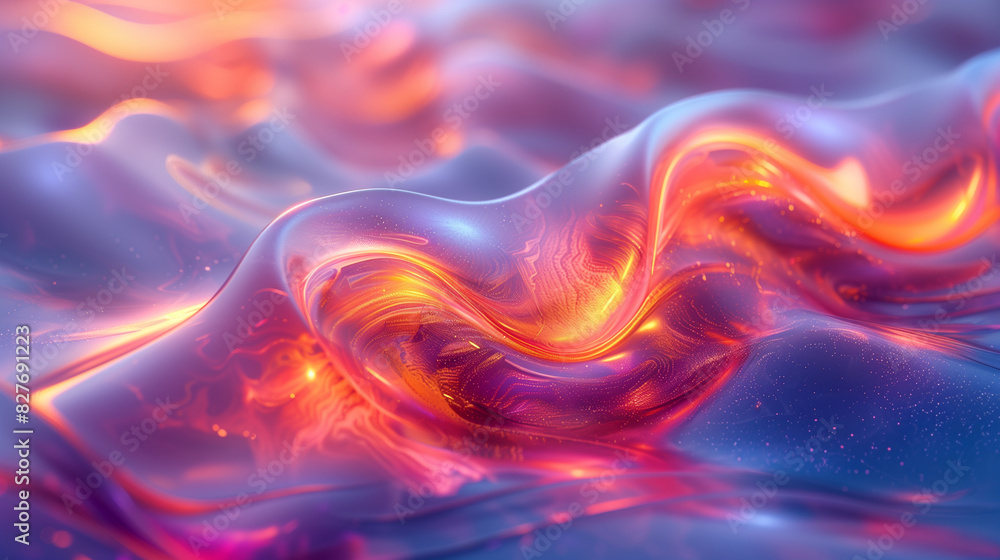 Obraz premium Vibrant abstract fluid art in dynamic swirls and colorful waves.