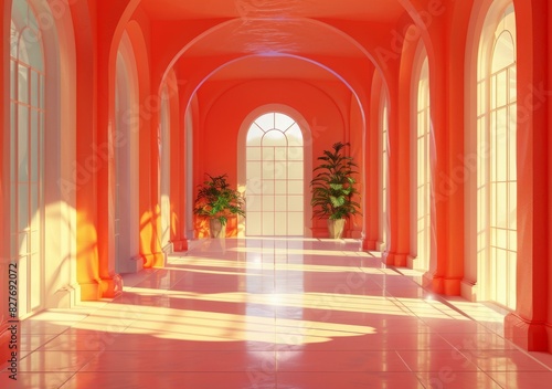 Surreal Pink Hallway