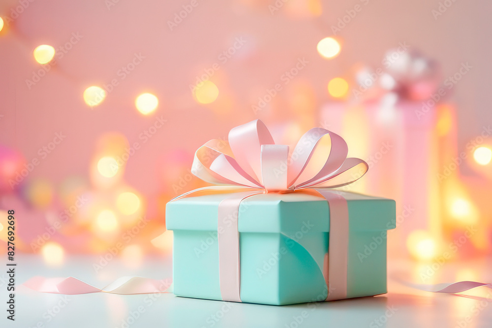 colored gift boxes with ribbon and bow on a festive background colored gift boxes with ribbon and bow on a festive background