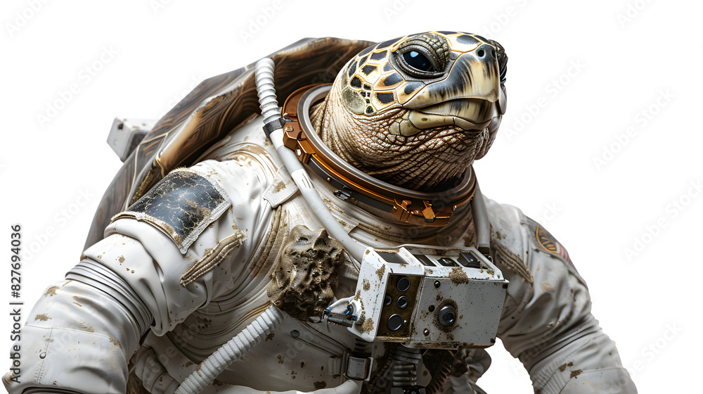 Turtle dressed as an astronaut isolated on a transparent background, PNG, Ai Turtle dressed as an astronaut isolated on a transparent background, PNG, Ai