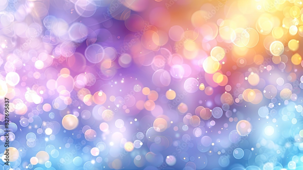 The banner background features an abstract blur with bokeh effect. It showcases a blend of rainbow colors including pastel purple, blue, gold yellow, white silver, and pale pink The banner background features an abstract blur with bokeh effect. It showcases a blend of rainbow colors including pastel purple, blue, gold yellow, white silver, and pale pink