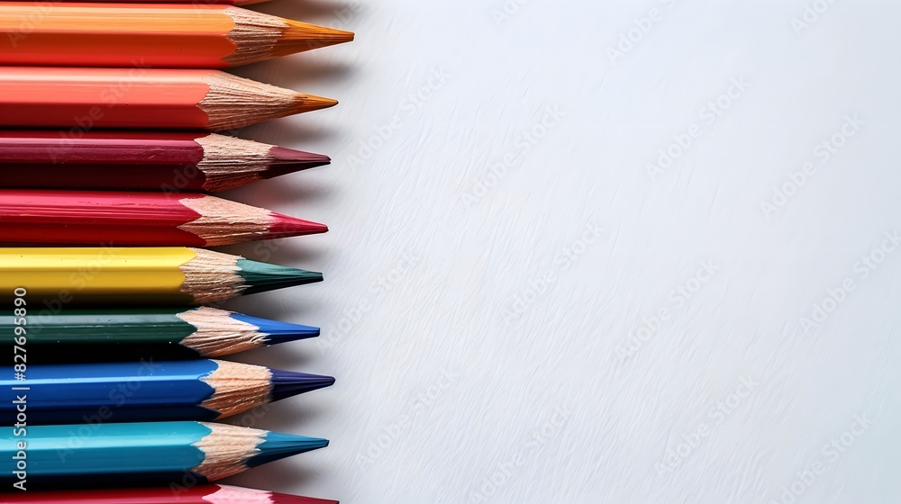 a beautifully arranged set of colored pencils a beautifully arranged set of colored pencils