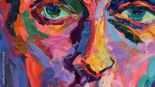 Vibrant Fauvistic Portrait Expressing Emotive Passion