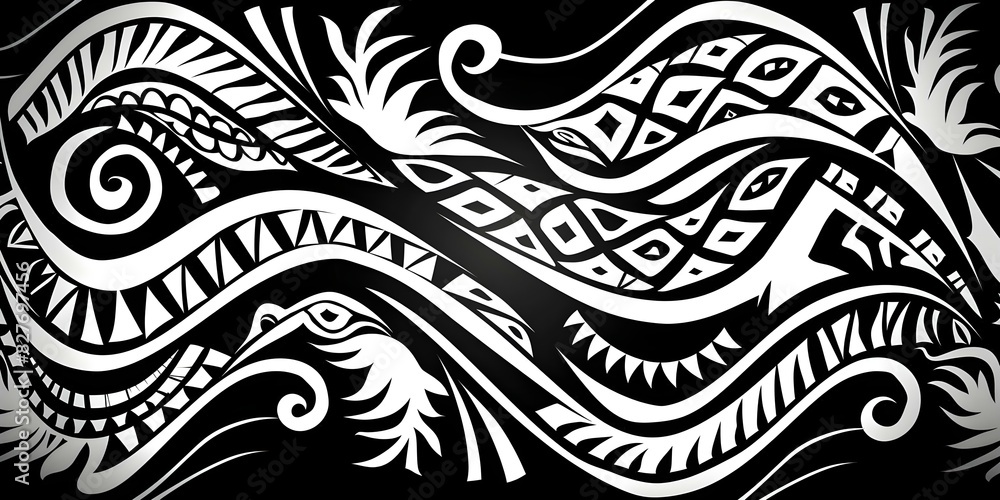 Exploring the Timeless Beauty of Black and White Tribal Patterns. Concept Black and White, Tribal Patterns, Timeless Beauty, Exploration Exploring the Timeless Beauty of Black and White Tribal Patterns. Concept Black and White, Tribal Patterns, Timeless Beauty, Exploration