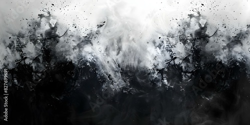 Abstract black and white watercolor backdrop with grunge texture on paper. Concept Abstract Art, Black and White, Watercolor, Grunge Texture, Paper Texture © Anastasiia
