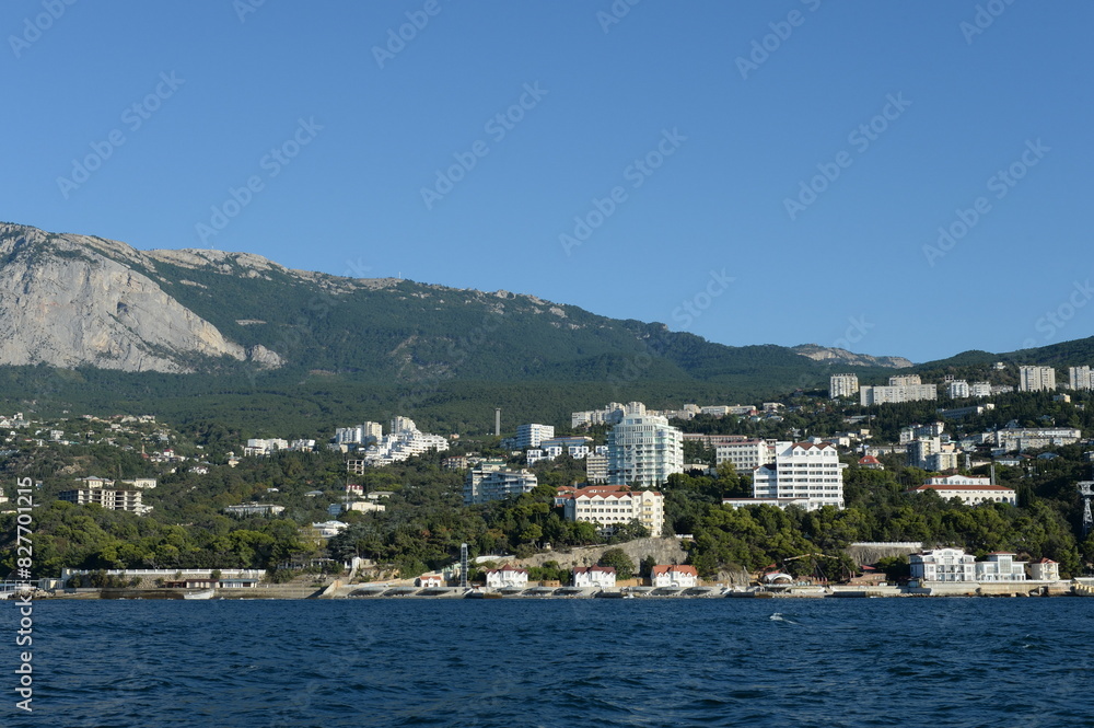 View from the Black Sea to Gaspra, Yalta, Crimea View from the Black Sea to Gaspra, Yalta, Crimea
