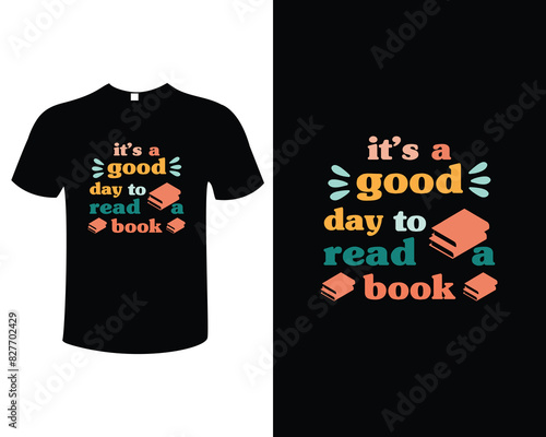 Book Reader and Book Lover Vector Illustration Typography Vintage Artwork Template