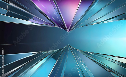 Modern smooth beautiful gradient background for design, cracked glass and mirror