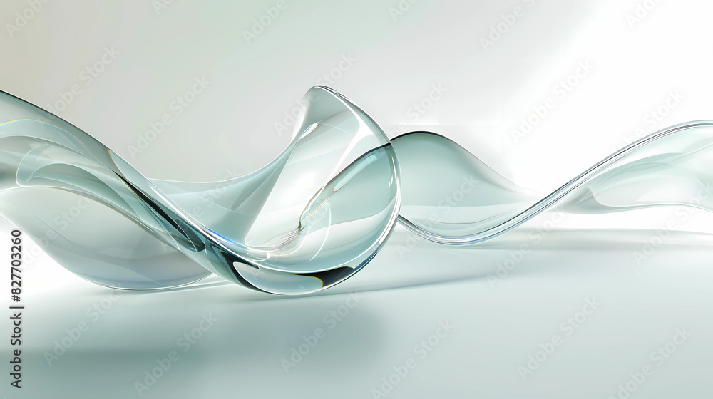 Fototapeta premium Business Presentation Background with Curved Minimalistic Abstract Glass Shape 